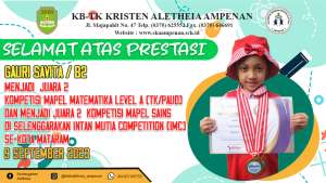 Intan Mutia Competition (IMC) &amp; Kompetisi Mapel Sains Level A (TK/Paud)