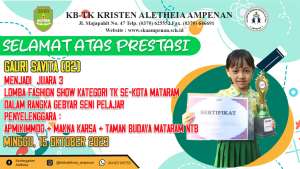 Lomba Fashion Show Kategori TK se-kota Mataram dalam rangka Gebyar Seni Pelajar