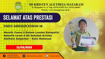 Lomba Kompetisi Robotik Level A SD Sekolah Kristen Aletheia Ampenan - Kota  Mataram