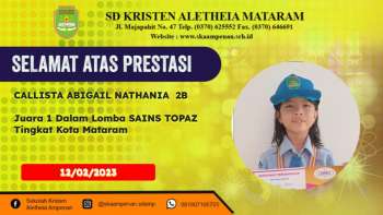 Juara 1 Dalam Lomba SAINS TOPAZ Tingkat Kota Mataram