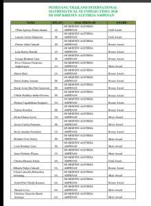 Pemenang Thailand Internasional Mathematical Olimpiad (TIMO)